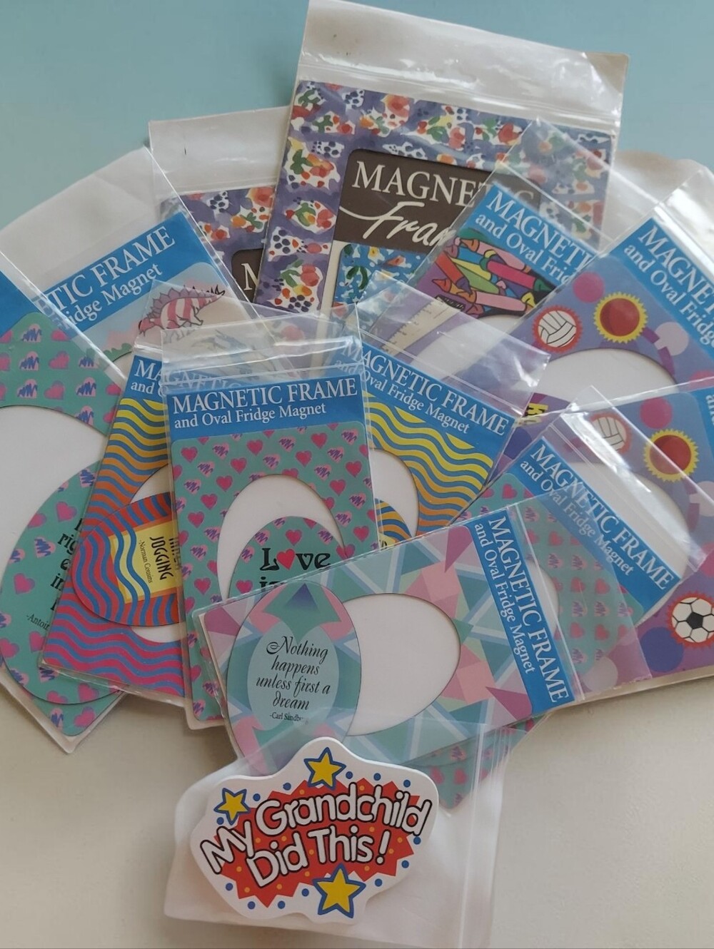Magnetic Frames Sets - 12 Sets (2 Pc Ea) Frame + Saying-Variety-Original Package